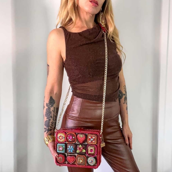 Mary Frances Sweet Indulgence Chocolate Box Bag Crossbody - Picture 11 of 11